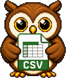 ConvertOwl mascot holding a CSV file