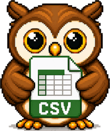 ConvertOwl mascot holding a CSV file