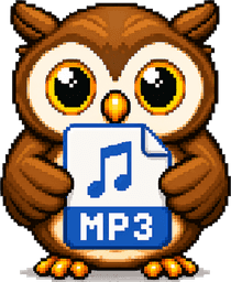 ConvertOwl mascot holding an MP3 file